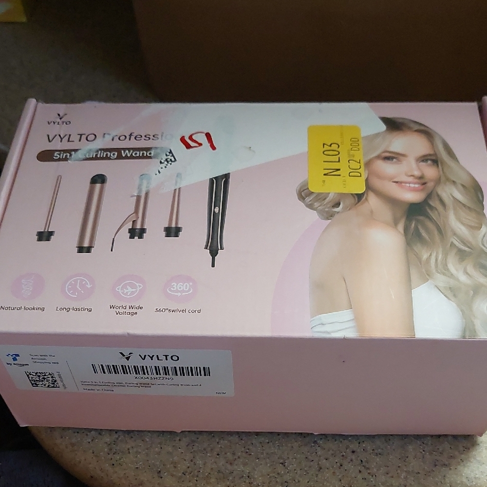 VYLTO Professional Pink 5 Piece Curling Wand
